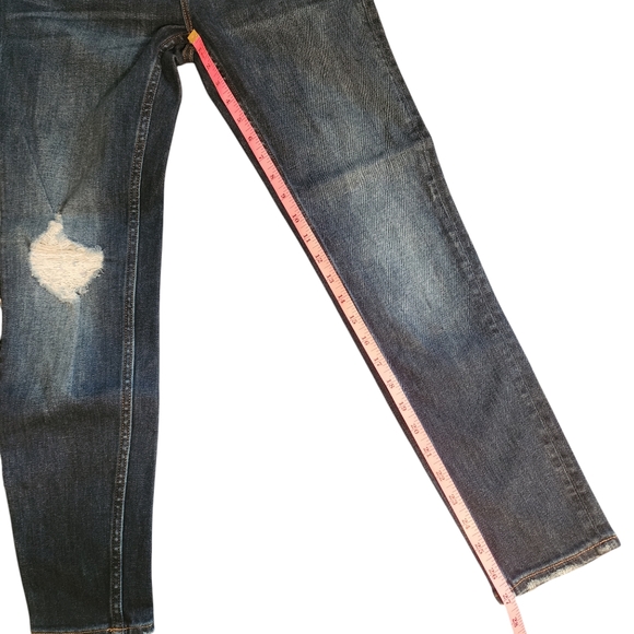 Vigoss Distressed Jagger Skinny Jeans, Dark Wash, Size 4/27 - Picture 6 of 6